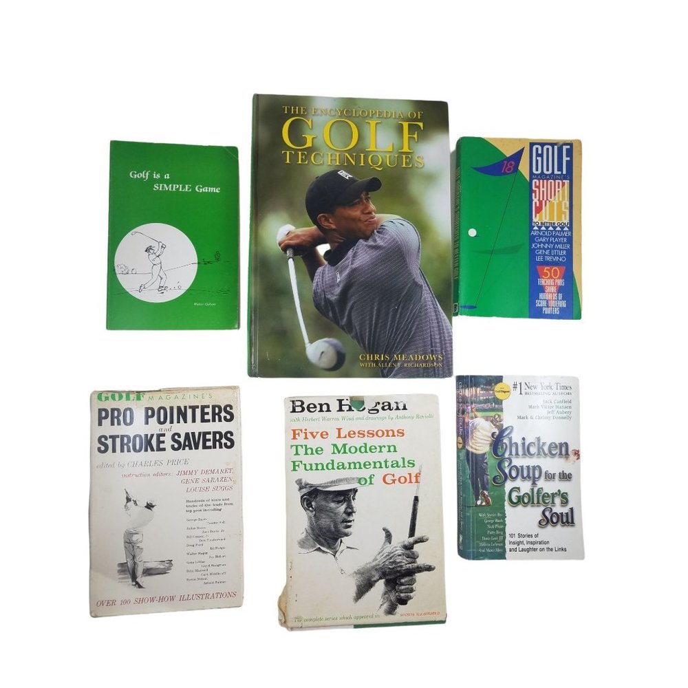 Lot of 6 Books about Golf Technique Swing Stories Tips Ben Hogan Tiger Woods